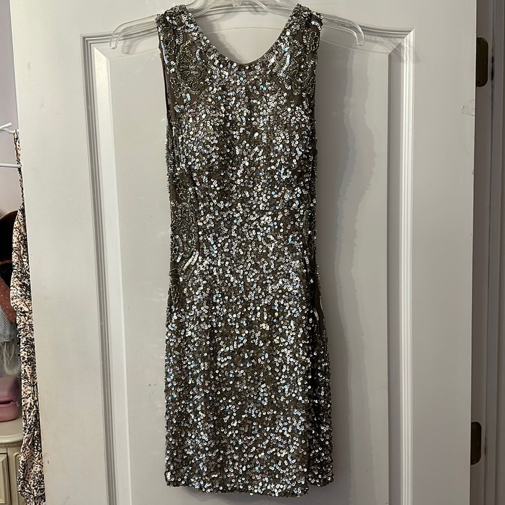 Silver Sparkly Mini Dress